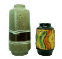 vase 2x VEB Haldensleben DDR Vintage 15 + 22 cm Vintage 50s