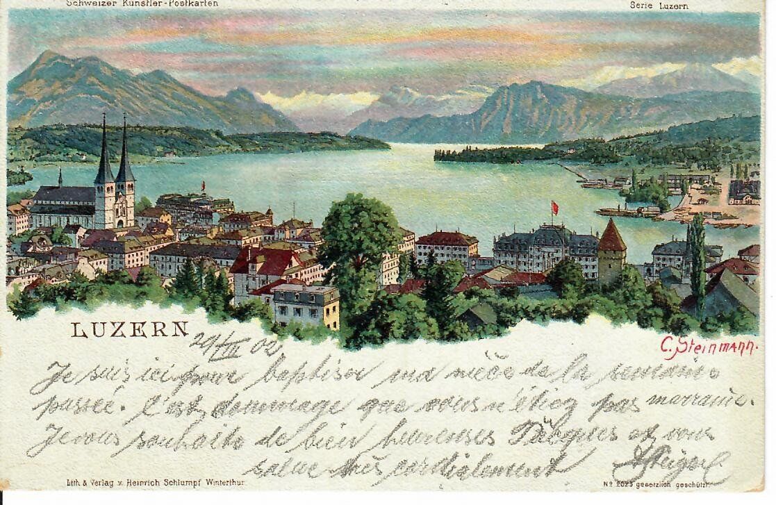 Cartoline postali: Luzern Steinmann Litho 1902 – Usato da Hochdorf venduto da Ziegel-16