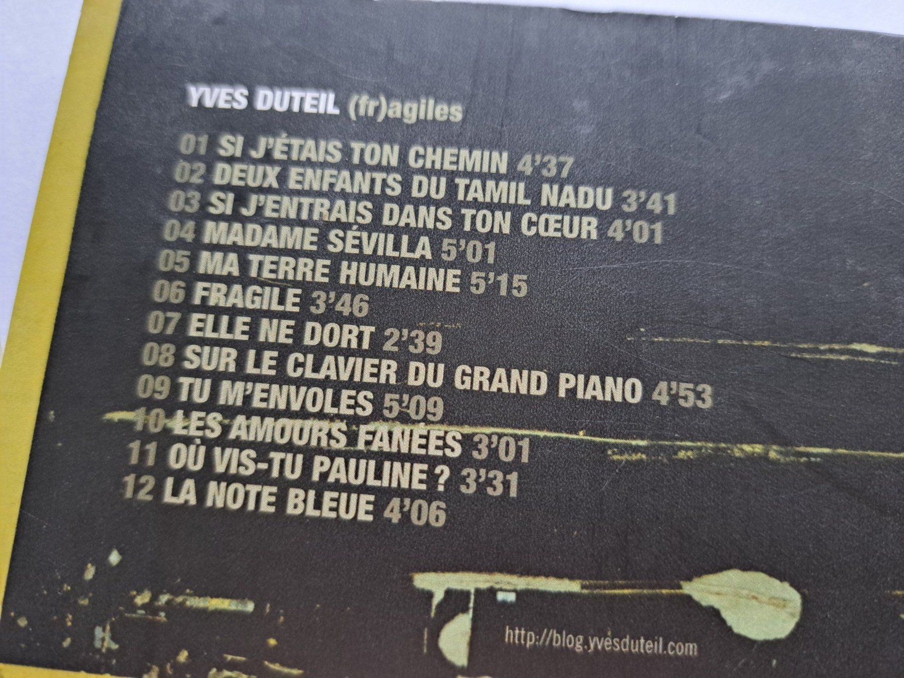 CD: Cd Yves Duteil - (Fr)agiles – Usato da Pully venduto da bro_n52j 2