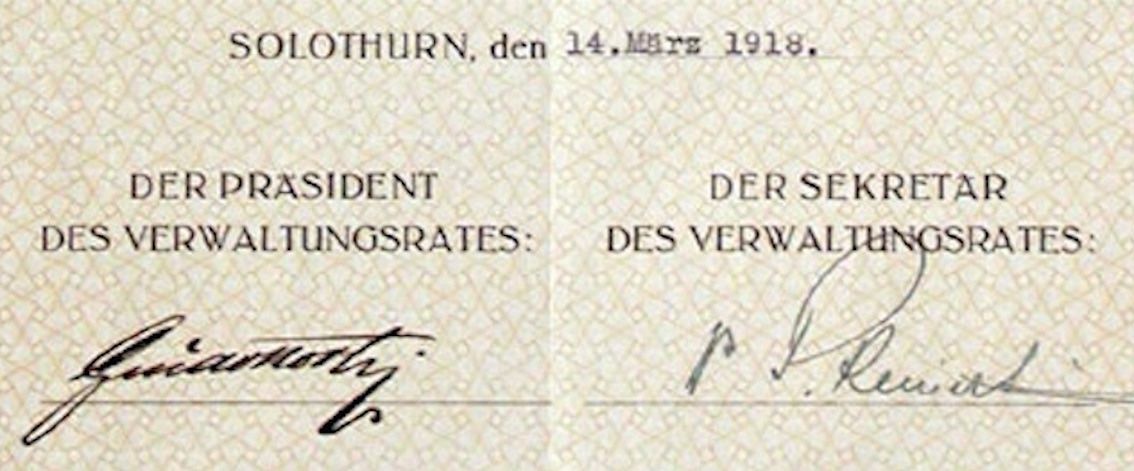 Dokumente: Delta Co., Solothurn - 1918 – Gebraucht aus Solothurn von Sgasche 1