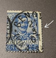 Italien 1901 briefmarke abart dezentriert