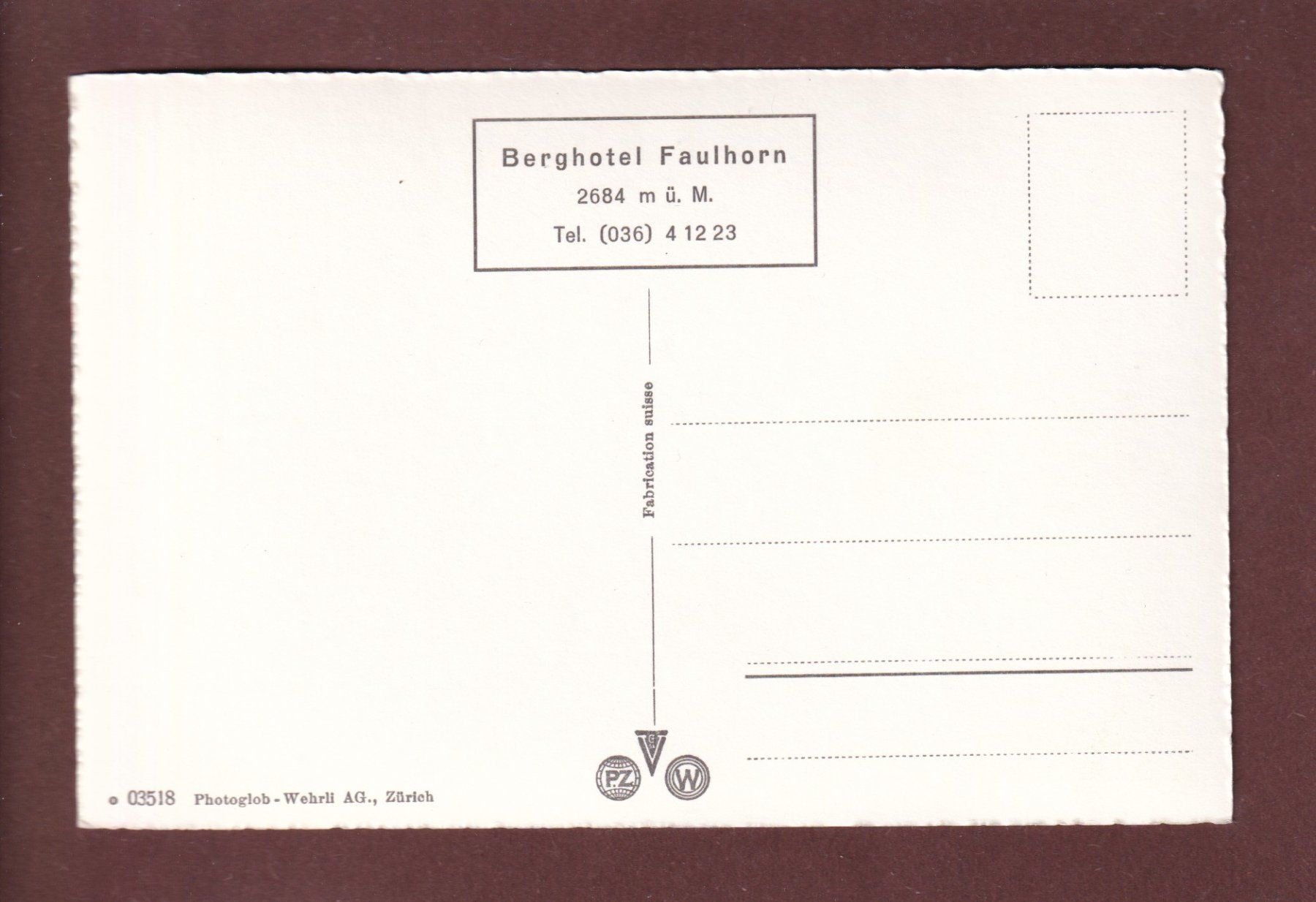 Cartoline postali: FAULHORN-GIPFEL - Kühe - Hotel – Usato da Pully venduto da nicecards 1