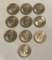 Münzen: 10 britische 2-Pfund-Münzen von 1986