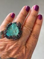 Llan Valls Joies™️ Natural Turquoise & Garnet Statement Ring