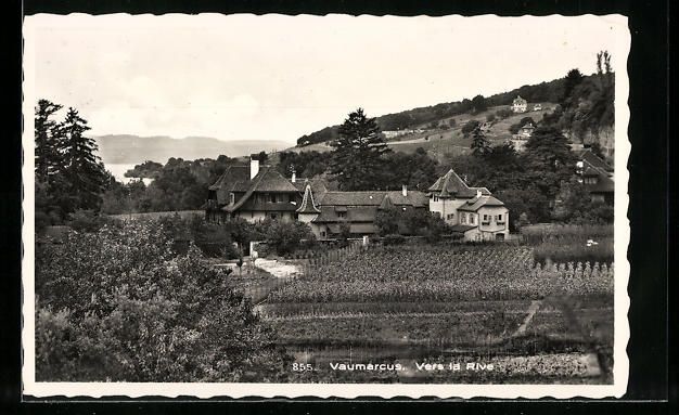 Cartoline postali: Vaumarcus, Vers la Rive, Blick auf Häus – Usato da Berlin venduto da bartko-reher