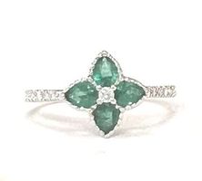 Smaragdring 0.60ct. mit Diamanten, 750 Weissgold, 1290.-