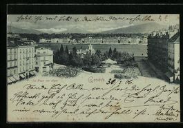 AK Genève, La Place des Alpes, 1906