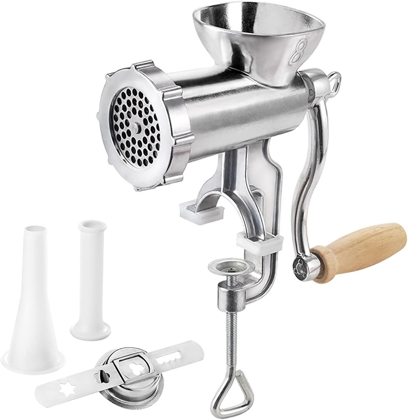 Elettrodomestici da cucina: Manueller Fleischwolf Alu mit Holzkurbel Tischbefestigung – Nuovo e nell'imballaggio originale da Hundwil venduto da Stallone6