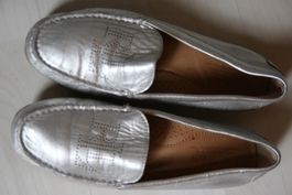 Tolle, silberne  Mokassin von Ralph Lauren Gr. 36