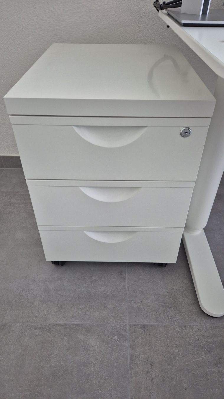 Ikea Korpus: IKEA ERIK | Rollcontainer | 3 Schubladen | Schloss | Metall – Gebraucht aus Lachen SZ von sakadela