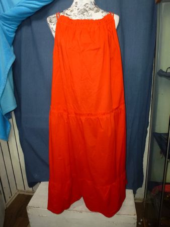 HÄNGERKLEID OHNE ARM TRÄGER GR XL ROT BAUMWOLLE NEU ROT
