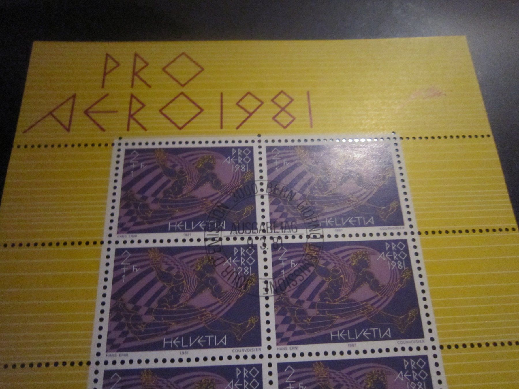 Tutti i francobolli: MK1 Pro Aero 1981 Block – Usato da Gordola venduto da Polentaefung 1
