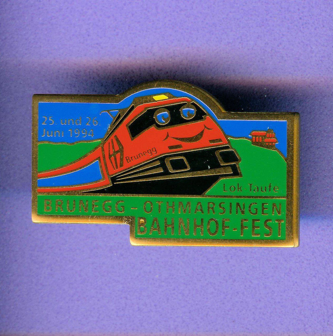 SBB/CFF/FFS Placchette & Badge: Lok-Taufe  Brunegg  1994 – Usato da Winterthur venduto da Sammleroase