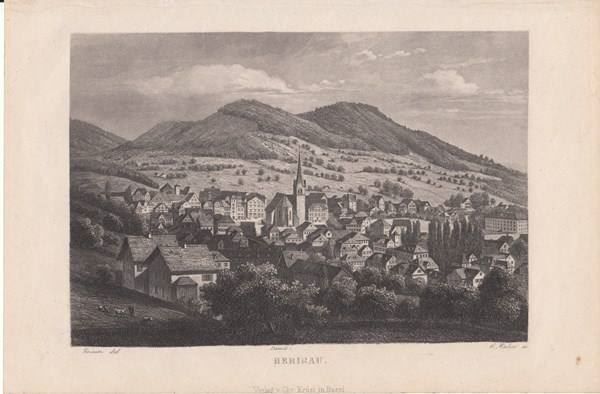 Incisioni: HERISAU, STAHLSTICH 1887 – Antico da Grüningen venduto da Kartensammler 1