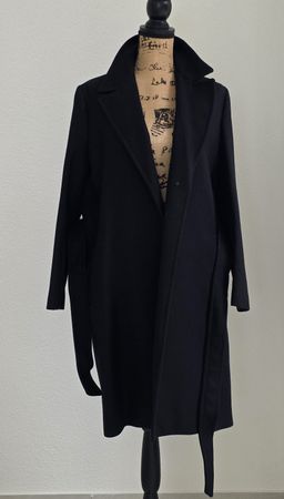 Zara Mantel Manteco Wolle Schwarz Grösse M 