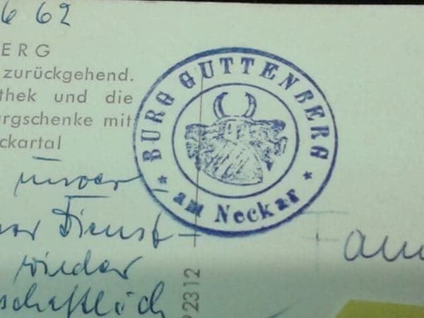 Cartoline postali: Burg Guttenberg 1962 – Usato da Schaffhausen venduto da vintageworld 6