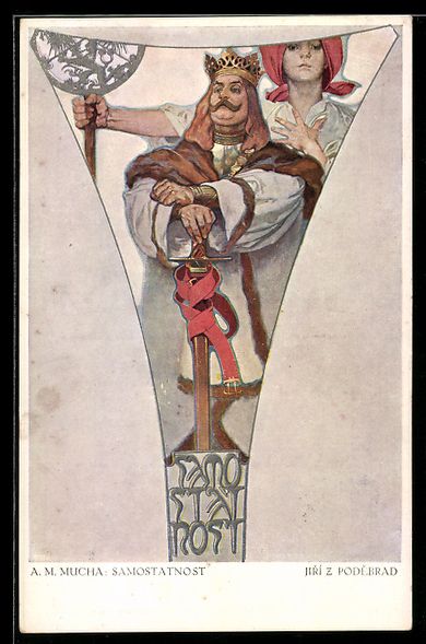 Cartoline postali: Alphonse Mucha: König stützt sich auf  – Usato da Berlin venduto da bartko-reher
