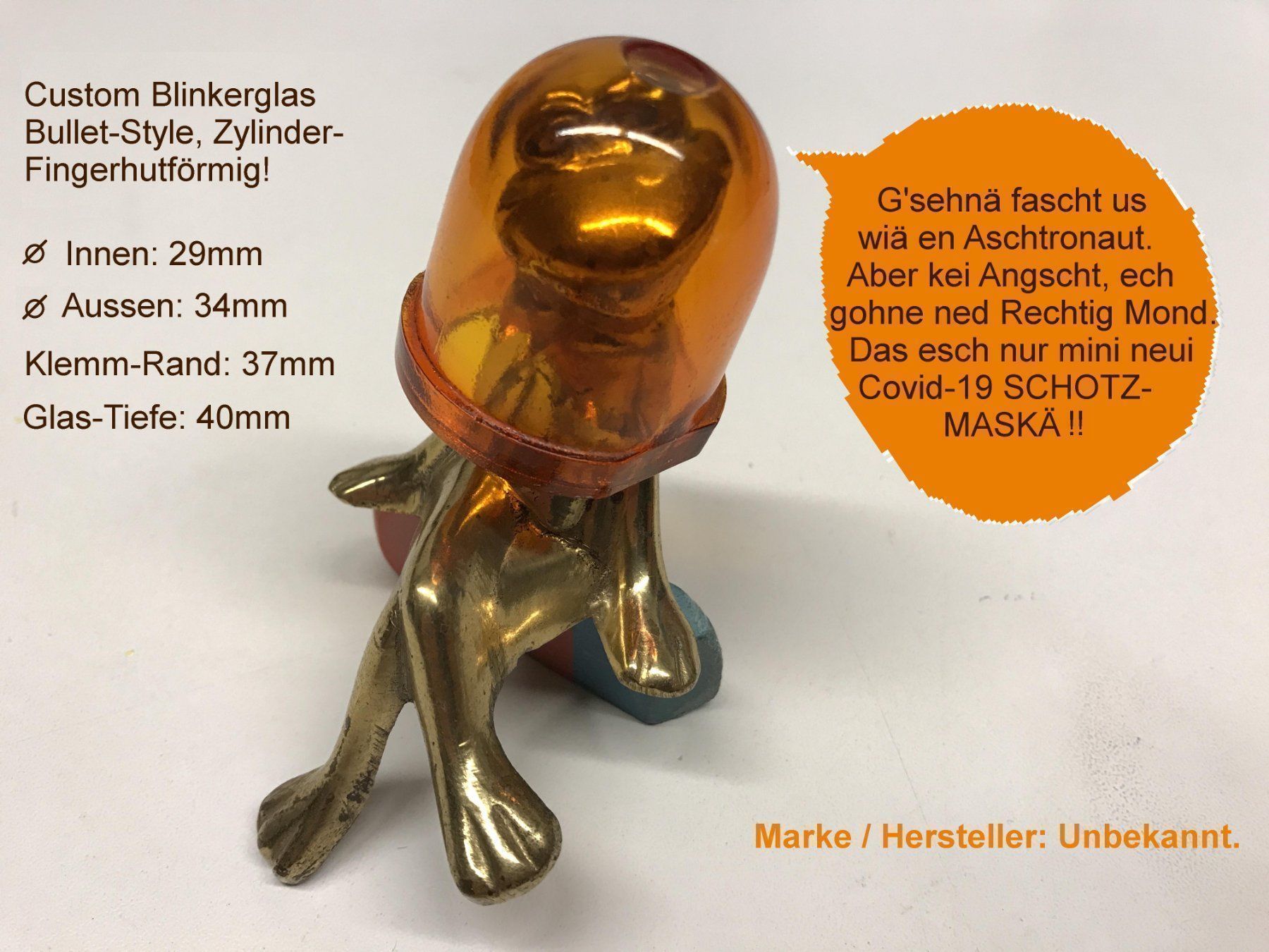 Tutti pezzi di ricambio auto: Custom Echtglas Blinkergläser 40mm tief – Usato da Giswil venduto da Healey71