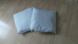 2 Kissen weiss 50x50 cm