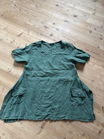 MADE IN ITALY tunique Lin 💚vert💚2 poches L