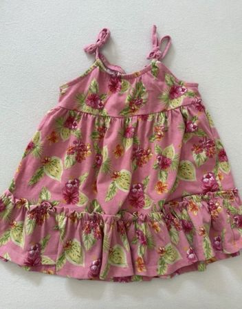Robe été fille fleuri rose, culotte + robe, 18 mois