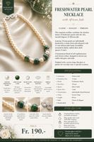 Freshwater pearlNecklace with African jade beads
