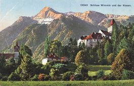 Wimmis BE Schloss Wimmis und Niesen