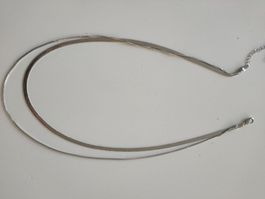 Kettenset Silber wie neu Doppelreihig