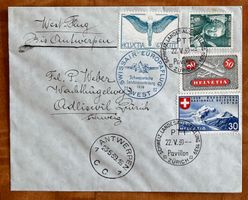 1939, Flugpost Brief, Europaflug West nach Antwerpen