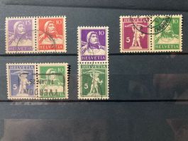 Briefmarke, Zusammendrucke, 1,7,10,18, gestempelt, KP 196.--