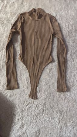 Damen Body gerippt beige Langarm gebraucht