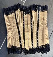 Corsage, Korsett Gold/Schwarz mit Spitze,  Grösse 61cm