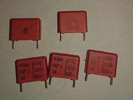 5x Folienkondensator 4.7nF 1.25kV 20% 18x7 h17 RM15 WimaFKP1