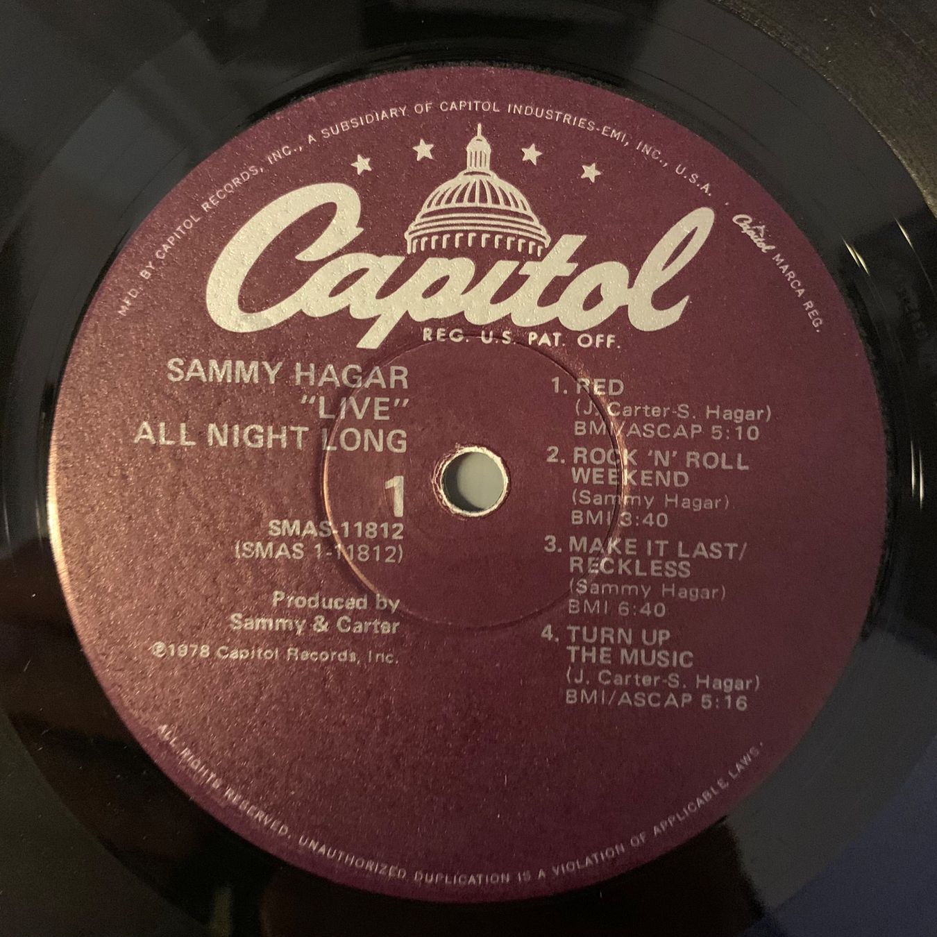 Dischi in vinile: Sammy Hagar -"Live" All Night Long, Vinyl LP – Usato da Aesch BL venduto da BernisFlomi 2