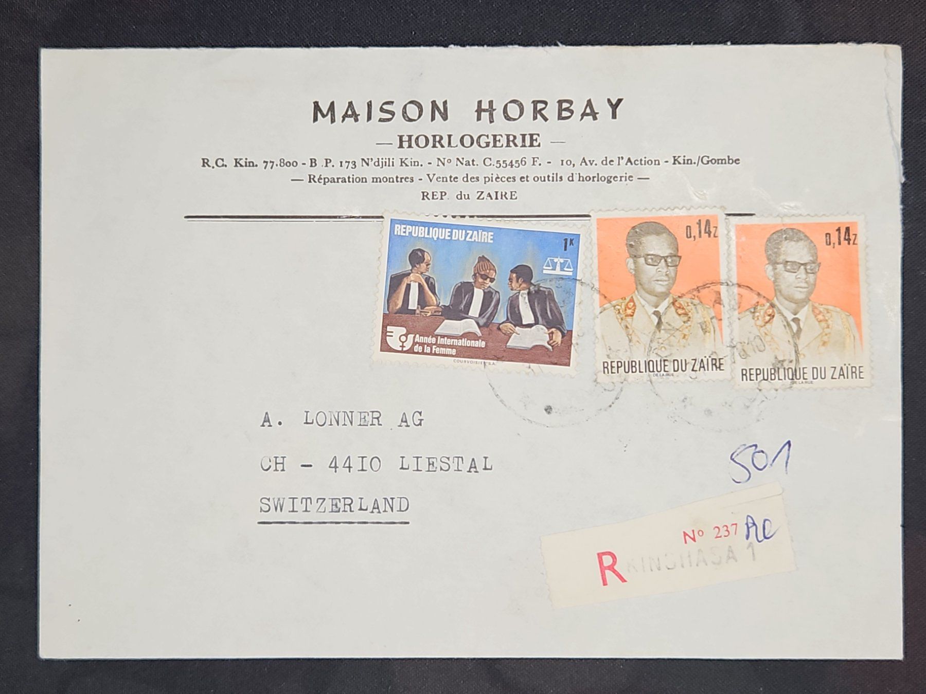 Tutti i francobolli: CL25 Enveloppe + Timbre Zaire 1976 – Usato da Cousset venduto da Patrick_Collections