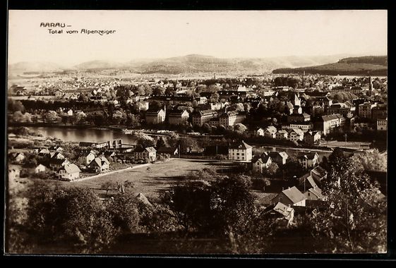 Cartoline postali: AK Aarau, Total vom Alpenzeiger – Usato da Berlin venduto da bartko-reher