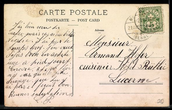 Cartoline postali: AK Moutier, Rue de la poste – Usato da Berlin venduto da bartko-reher 1