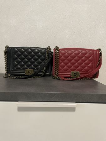 2 Elegante Damenhandtasche in Schwarz/Rot - Top Zustand!