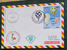 UGANDA - Brief mit Ballonpost nach Salzburg , 1993