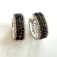 Ohrringe Diamanten (weiss/scharz) Weissgold 14Karat