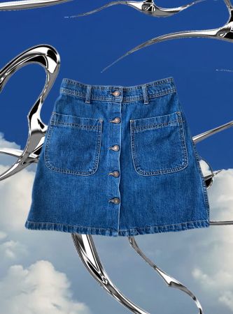 Jupe jeans high waist ZARA, XS