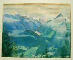 Berglandschaft Kreide auf Papier 43 x 35 cm