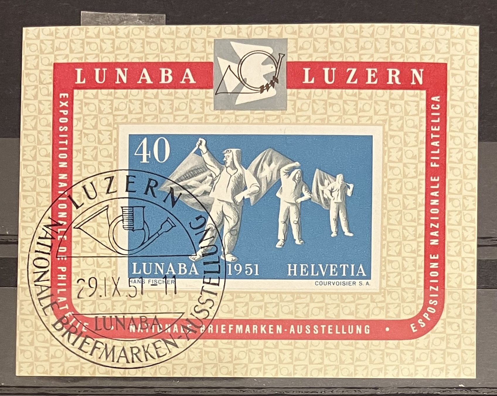 Tutti i francobolli: LUNABA BLOCK 1951 ET ⦿ – Usato da Oberwil BL venduto da SALOB