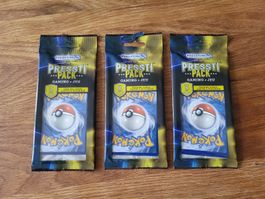3 Pacchetti Pokémon Pressti Pack Nuovi Sigillati