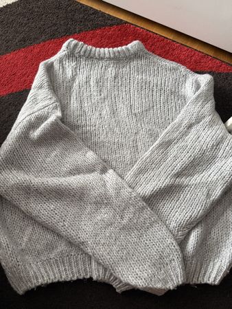 Grauer Strickpulli, Oversize, Grösse S, Top Zustand!
