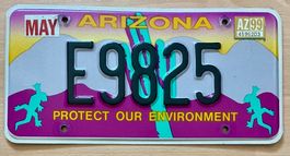 Original Arizona Nummernschild "E9825"