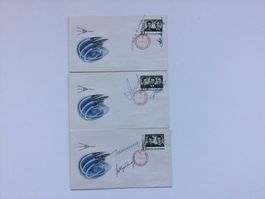 Weltraum OU Sojus 6+7+8 KNIGA 3 signierte Briefe mit Wolkow