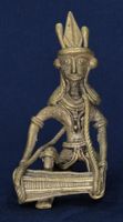 Original Dokra Statuette indisch, Musiker
