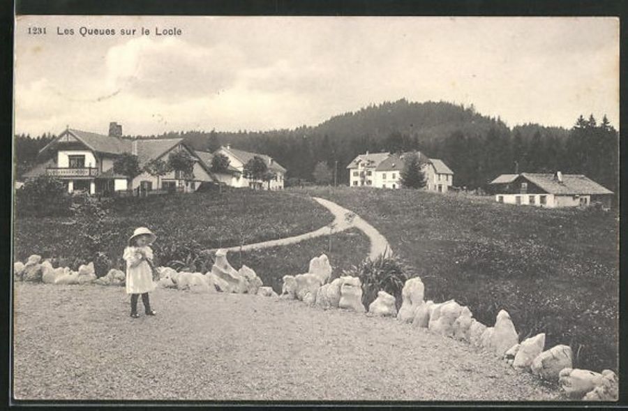 Cartoline postali: Les Queues sur Le Locle, circulée 1912 – Usato da Frauenfeld venduto da POML