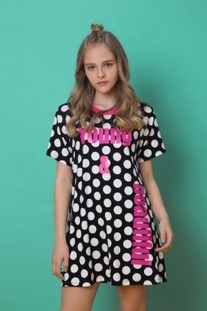Trendiges Punkte-Kleid Gr. XS Young & Fabulous schwarz/weiss